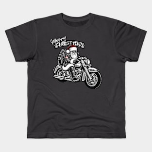 Chopper Santa “Merry Christmas”- black and white Kids T-Shirt